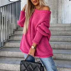 Advbridge Sexy Lady Off Shoulder Sweater Tops Winter Solid Office Knit Pullovers Harajuku Women Autumn Long Sleeve Slash Neck Jumper