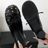 ADVBRIDGE  -  Luxury Rhinestone Bow High Heel Shoes for Woman Round Toe Thin Heel Designer Slide Sandals Fashion Shallow Comfort Women Sandals