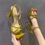 ADVBRIDGE  -  Female Sandal Comfort Shoes for Women Buckle Strap 2025 Summer High Heels Open Toe Girls High-heeled Peep New Retro Block