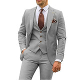 Advbridge 3 Pieces Beige Suits for Men Slim Fit Groom Tuxedo Wedding Suits Best Man Groomsmen Formal Party Suit Male Trajes De Hombre
