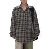 ADVBRIDGE  -  Spring Autumn Retro Plaid Print Men's Shirts Casual Lapel Collar Buttoned Long Sleeve Cardigan For Men Fashionable Cardigan