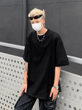 ADVBRIDGE  -  New Men's Short Sleeve T-Shirt Loose Fit Plus Size Half Sleeve Steel Printed Bodycon Tops for Spring Summer Trendy Q130