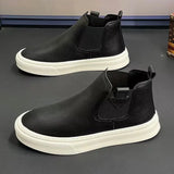 Advbridge High Top Sneaker Men Designer Ankle Boots Fashion Casual Microfiber Leather Upper Height Increased Flat Platform Board Shoes