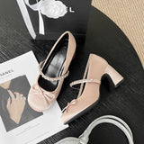 ADVBRIDGE  -  Platform Heels Round Toe Slip On Latest Lace-Up Shoes Mary Jane Shallow Mouth Branded Pumps Sandals Ladies Slip-On Women's