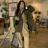 Advbridge Woolen Blazer Women Autumn Winter Oversized Design Thick Quilted Coats Korean Fashion Elegant Aesthetic Jacket Women