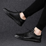 ADVBRIDGE  -  Genuine Leather Mens Casual Shoes Luxury Brand Black Outdoor Formal Shoes Men Man Fashion Simple Male Footwear Men Sneakers
