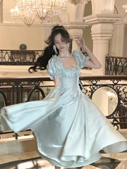 Advbridge  -  French Elegant White Wedding Party Dress Women Vintage Burgundy Romantic Prom Vestidos Summer Korean A-line Graduation Dresses