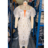 Advbridge White Dress One Should Embroiled Place Wait Cinching Sexy Wrap Against Fitting Slit Women's Modern African Dresses 2024 New