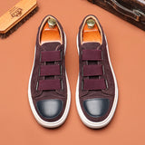 Advbridge Fashion Men's Skateboard Shoes Sneakers Men Casual Slip-on Leather Shoes Loafers Mens Outdoor Driving Flats