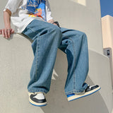 ADVBRIDGE  -  Green Baggy Jeans Men Fashion Casual Wide Leg Jeans Men Streetwear Loose Hip Hop Straight Denim Pants Mens Jean Trousers M-2XL