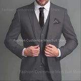 Advbridge Navy Blue Male Suits Slim fit Notched Lapel  Wedding Tuxedos 3 Piece Sets Tailor Made Business Mens Costume (Blazer+Pants+Vest)