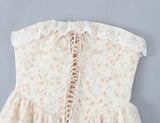 ADVBRIDGE  -  Pretty Girl Floral Print Mesh Strapless Mini Dresses Women Front Lace Up Bandage Birthday Party Dress French Bridesmaids Robe