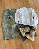 Advbridge New Baggy Y2k Streetwear Jeans Women Black Embroidered Retro Ripped Jeans for Women Hip Hop Harajuku High Waisted Jeans