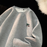 Advbridge Print Waffle Sweatshirt For Men College Style Oversized Long Sleeve Pullovers Man Women Unisex Casual Sweatshirts