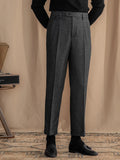 ADVBRIDGE  -  Italian Retro British Wool Herringbone Pants Men's Autumn and Winter Straight Casual Pants Fashion All-match