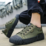 Advbridge New Men Wear-resistant Sport Shoes Canvas Sneakers Lace-Up Walking Shoes Climbing Trekking Tactical Sneakers Men's Casual Shoes