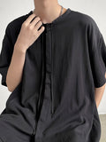 ADVBRIDGE  -  Summer New Pure Cotton Short-sleeved Men's Round Neck Solid Color T Shirts Casual Loose Pullover with Bottoming T-shirt. Q247