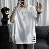 ADVBRIDGE  -  Brand New Cotton Men's T-shirt Short-sleeve Man T Shirt Short Sleeve Pure Color Men Solid Color T-shirts for Male Tops Q39
