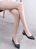 Advbridge Jelly Elegant Sandals Women Pointed Toe Chunky Med High Heels Flip Flops Slingback Casual Candy Skidproof Beach Shoes Female New
