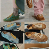Advbridge Genuine leather training women's lace-up casual sports shoes 2025 autumn and winter plus velvet retro German training shoes