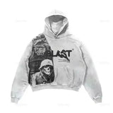 Advbridge Dark Gothic geometric pattern printed oversized pullover hoodies women Y2K street hip-hop rock trend couple versatile sweatshirt