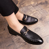 Advbridge New Arrival Men's Fashion Patent Leather Sequin Tassel Dress Business Office Shoes Male Charm Wedding Party Prom Flats Footwear