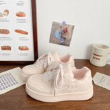 ADVBRIDGE  -  Women’s Pink Platform Sneakers 2025 - Unique Chic Design Round Toe Breathable Sporty Shoes for School Students