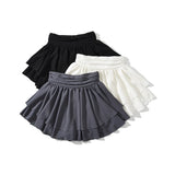 Advbridge -  Women Frill Hem Tiered Mini Skirt With Underpants