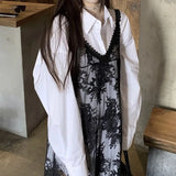 Advbridge Floral Lace Black Transparent Dresses Women Sexy Long Dress Korean Sleeveless Holiday Dress Vacation Streetwear Party