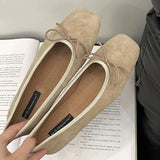 ADVBRIDGE  -  Autumn Women Flats Shoes Fashion Square Toe Ladies Ballerina Shoe Soft Flat Heel Outdoor Casual Mary Jane Candy Color Shoes