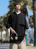 ADVBRIDGE  -  Men's High Quality T-shirt Cotton Funny Game Patchwork Loose Casual Loose O-neck Contrast Cool T-shirt Male Top Q112