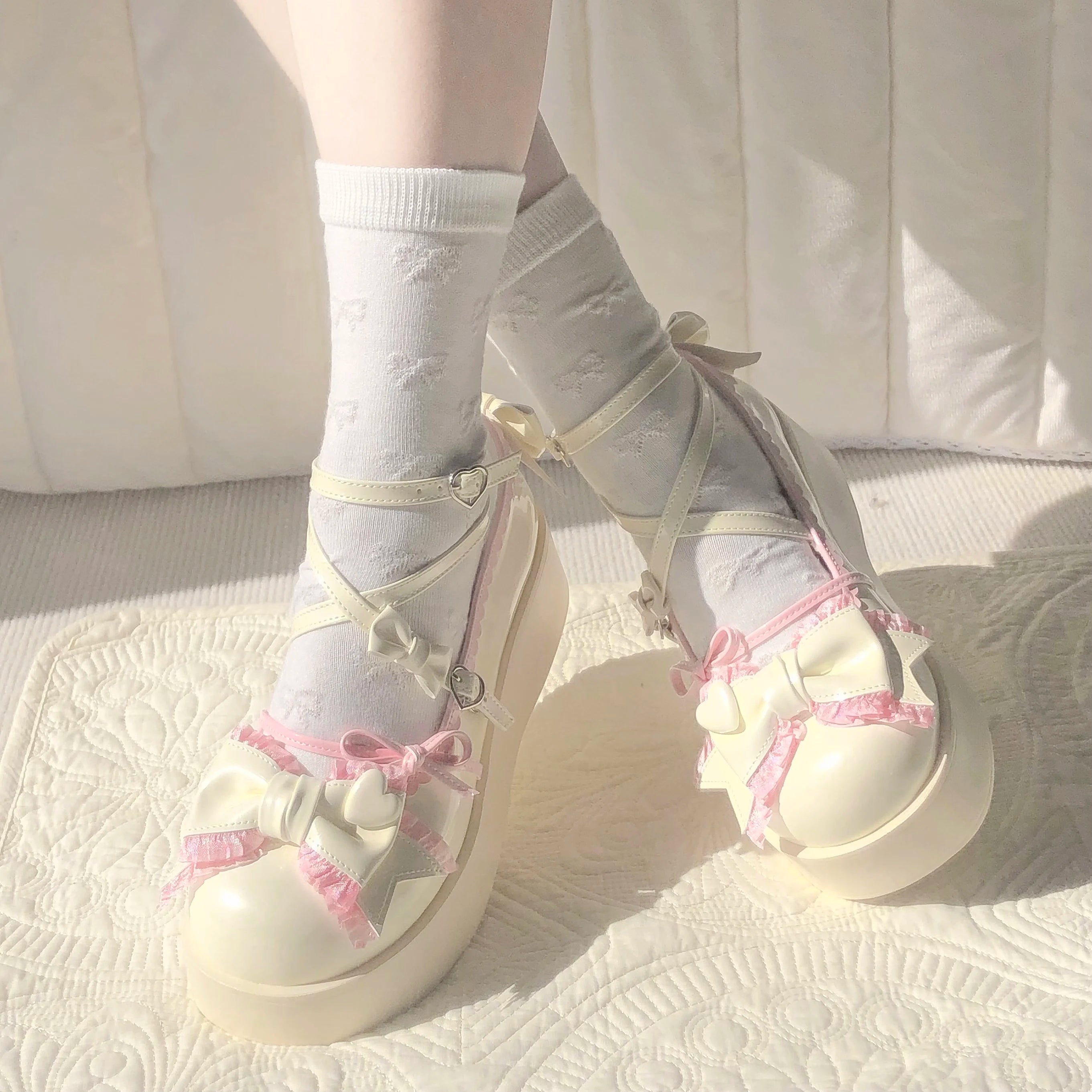 Advbridge Party Original Height Boosting Cute Sweet Commuting Japanese Lolita Shoes Thick Soled Loli Shoes Kawaii Girls Loli Single Shoes