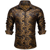 Advbridge New Luxury Silk Designer Men's Shirt Long Sleeve Social Button Down Collar Dress Shirts Blouse Prom Party Men Clothing