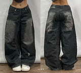 Advbridge Street Jeans Women Y2K American New Harajuku Hip-Hop Retro Loose Fashion Overalls Gothic High Waist Wide-Leg Pants Unisex