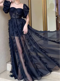 Advbridge  Boho Lace Vintage Party Solid Short Sleeve Dress Elegant Dresses Women A-Line Mesh Woman Summer Sexy Embroidery Vestido