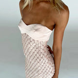 ADVBRIDGE  -  Elegant Sexy Long Dress Women Strapless Slim Patchwork Vestidos Female 2025 Spring Summer Chic Party Beach Holiday Robe Lady