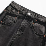 Advbridge 2024 Women's Fashion New Double layered Waist Mid Waist Wide Leg Jeans