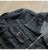 ADVBRIDGE  -  Women Black Denim Jackets Spring Summer New Korean High Street Short Turn Down Collar Jean Coats Chic All-Match Outerwears