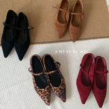 ADVBRIDGE  -  Fashion Brand Leopard Flats Shoes Women Ballerina Loafer Slip On Soft Moccasins Pointed Toe Mary Jane Dress Red Brown Mujer