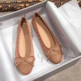 Advbridge Ballerina Women's Flat Shoes Comfort Round Toe Ladies Loafers Elegant Bowknot Women's Single Shoes Slip on Soft Moccasins Flats