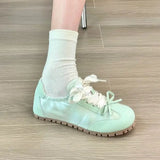ADVBRIDGE  -  Mint Mambo Womens Shoes Original Ballet Casual Breathable Womens Casual Shoes Cute Bow Comfortable Lace Lady Shoes