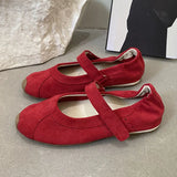 ADVBRIDGE  -  Women Flat Shoes Fashion Round Toe Ladies Casual Dress Mary Jane Shoes Soft Flat Heel Outdoor Single Shoes New Woman Shoes