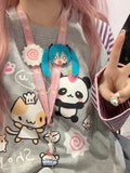 Advbridge Y2k Harajuku Kawaii Striped Hoodie Women Japanese Fashion Patchwork Cartoon Print Sweatshirt Female Autumn