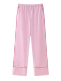 Advbridge Women Elegant Pink Blouse Pant Set Long Sleeve Single Breasted Shirt Female Wide Pants Outfit 2024 Spring Shirts Trousers Suit