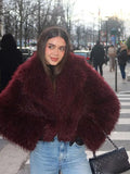 Advbridge Faux Fur Jacket Coat Women Warm Fluffy Loose Long Sleeve Lapel Female Cardigan 2024 Winter Solid Lady Street Outwear