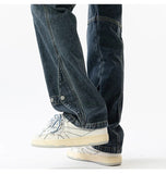 Advbridge Fashion Zipper Men's Jeans Pants Hip Hop Straight-leg Male Zipper Denim Pants Baggy Casual Trousers