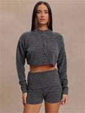 Advbridge Knit Cardigan Sweater Female Long Sleeve Cropped Solid Top Streetwear Casual Patchwork Commute Top Women Knitwear Cardigan