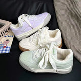 ADVBRIDGE  -  Fresh Women Sneakers Soft Purple Female Students Board Shoes Lace Up Tennis Sport Shoes Lt.Green Latex Insole Quality