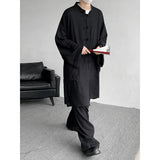 ADVBRIDGE  -  M-5XL Plus Size Men Chinese Tang Suit Tai Chi Set Kung Fu Long Sleeve Shirt and Pants Uniform Knot Buttons Long Shirt Man XXXXXL