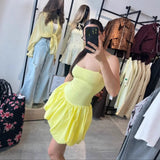 ADVBRIDGE  -  Spring Slim Temperament Dress Sexy Perspective Sling Hip Women's Short Skirt